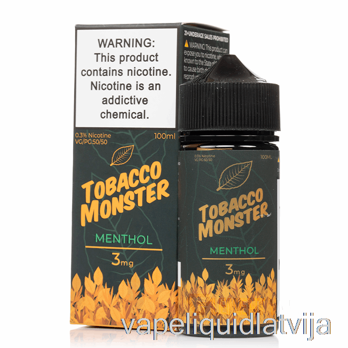 Mentols - Tabakas Briesmonis - 100ml 0mg Vape šķidrums